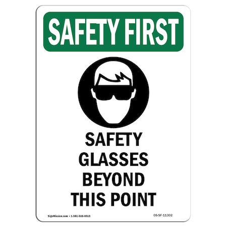 Signmission OSHA Sign, Glasses Beyond, 5in X 3.5in, 10PK, 3.5" W, 5" H, Portrait, PK10, OS-SF-D-35-V-11302-10PK OS-SF-D-35-V-11302-10PK